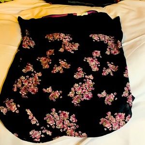 Blue with pink flowers